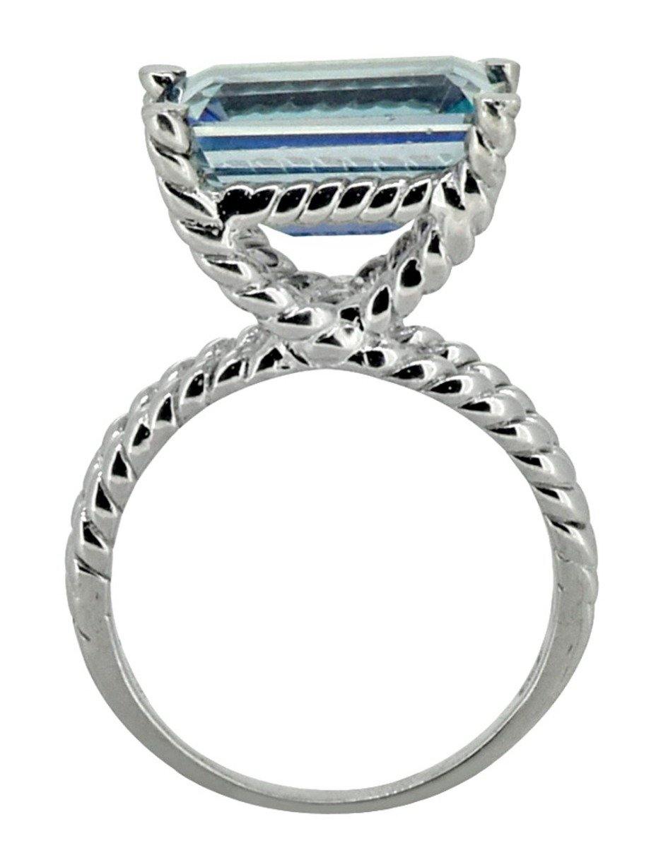 Coated Blue Topaz Gemstone Solid 925 Sterling Silver Ring Jewelry - YoTreasure