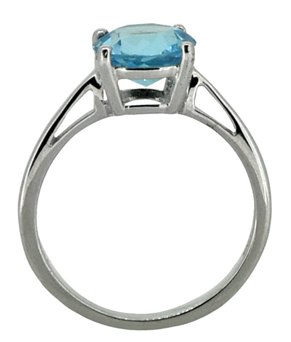 Solid 925 Sterling Silver Blue Topaz Ring - YoTreasure