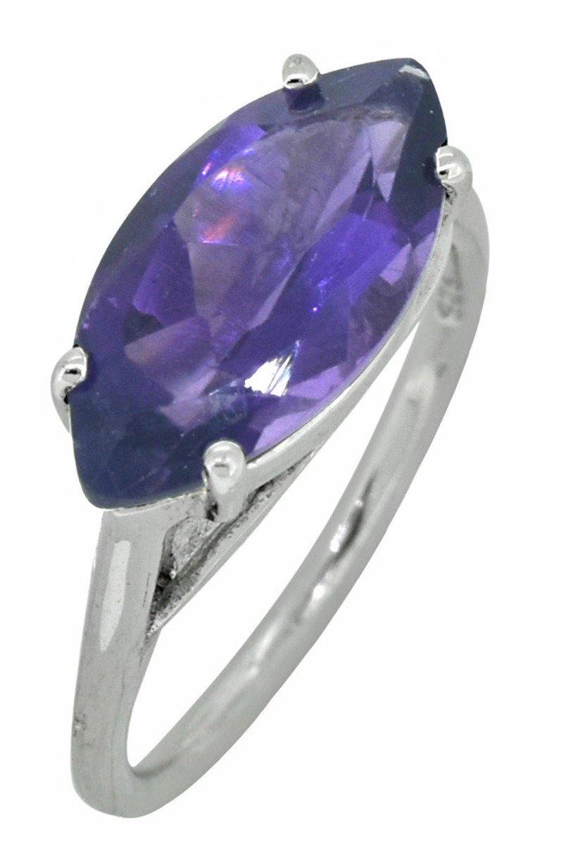 Natural Purple Amethyst Solid 925 Sterling Silver Ring - YoTreasure