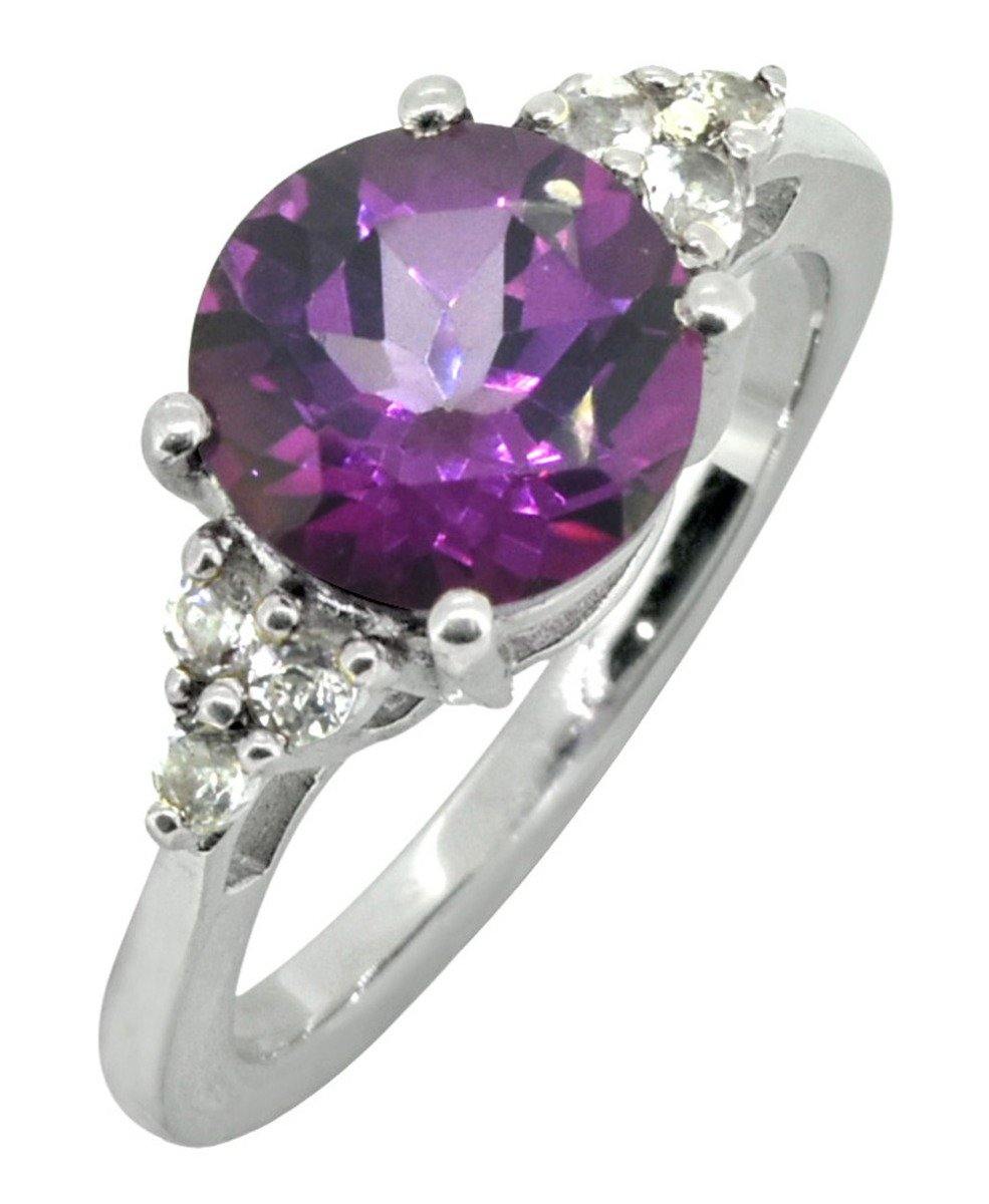 Coated Purple Topaz Solid 925 Sterling Silver Ring Jewelry - YoTreasure