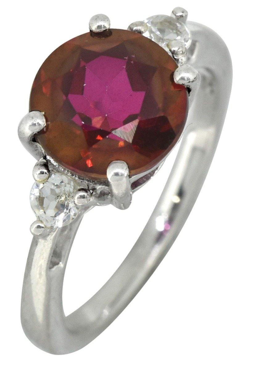 Solid 925 Sterling Silver Crimpson Red Topaz Gemstone Ring Jewelry - YoTreasure