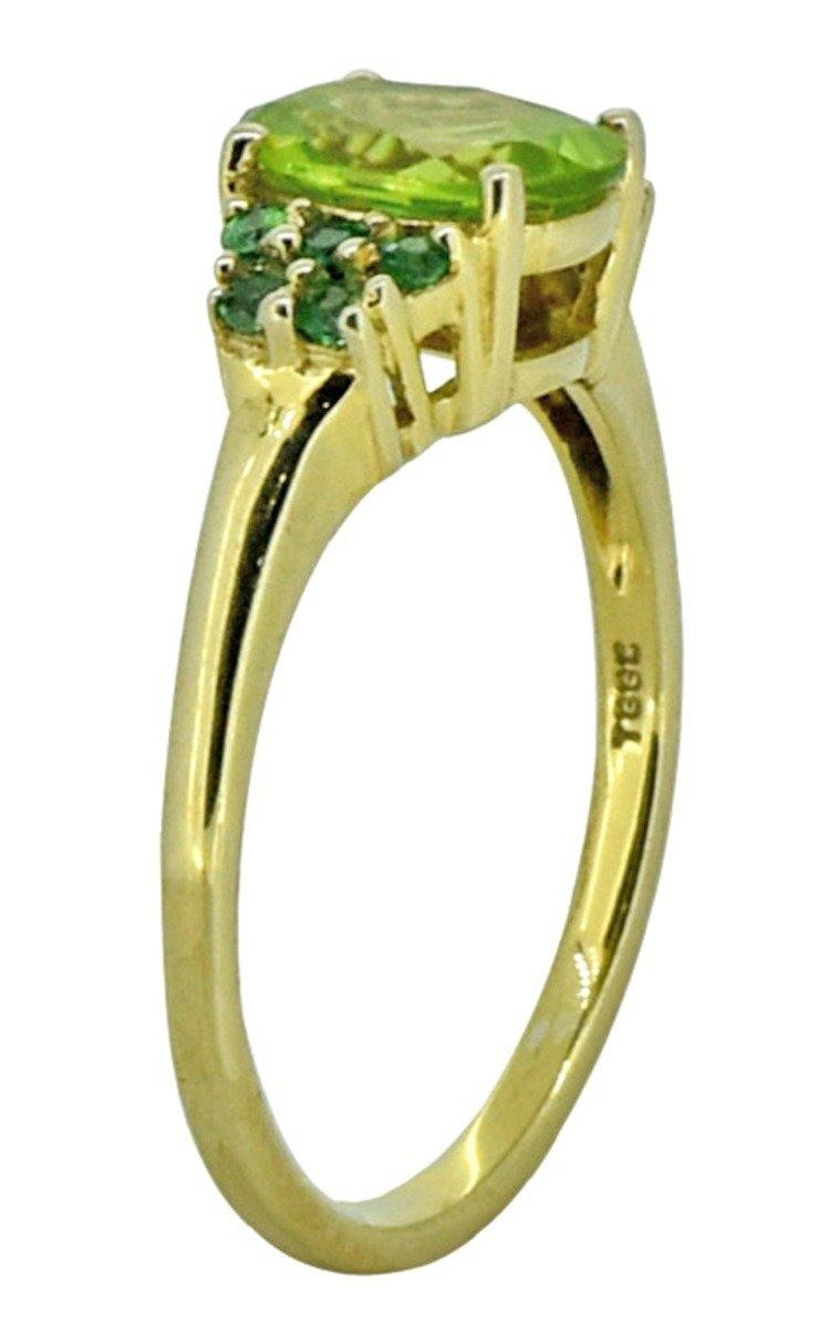 Green Peridot Emerald Solid 925 Sterling Silver 18k Gold Plated Ring Jewelry - YoTreasure