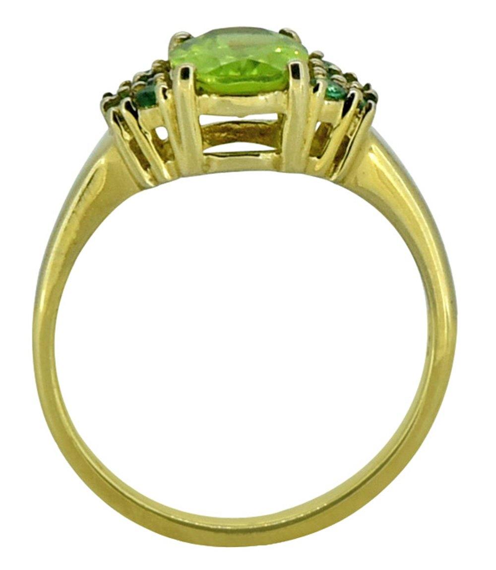 Green Peridot Emerald Solid 925 Sterling Silver 18k Gold Plated Ring Jewelry - YoTreasure
