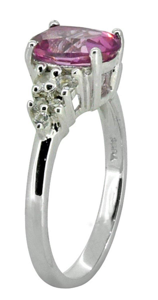 Solid 925 Sterling Silver Coated Pink Topaz Designer Ring - YoTreasure
