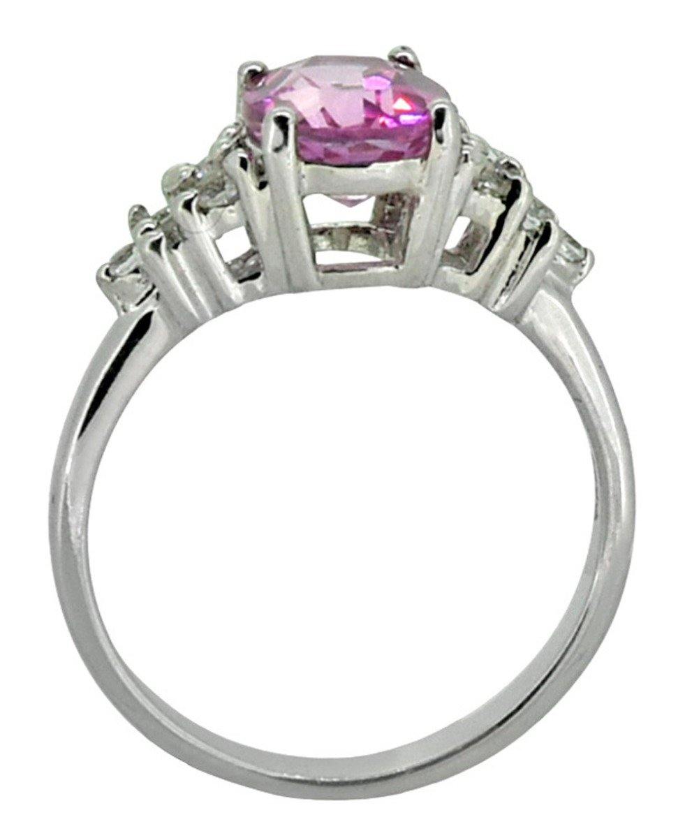 Solid 925 Sterling Silver Coated Pink Topaz Designer Ring - YoTreasure