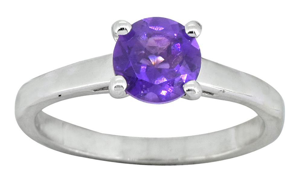 Natural Purple Amethyst 925 Sterling Silver Promise Ring Jewelry - YoTreasure