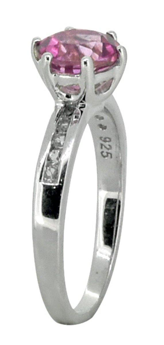 Coated Pink Topaz 925 Sterling Silver Princess Cut Wedding Engagement Ring - YoTreasure